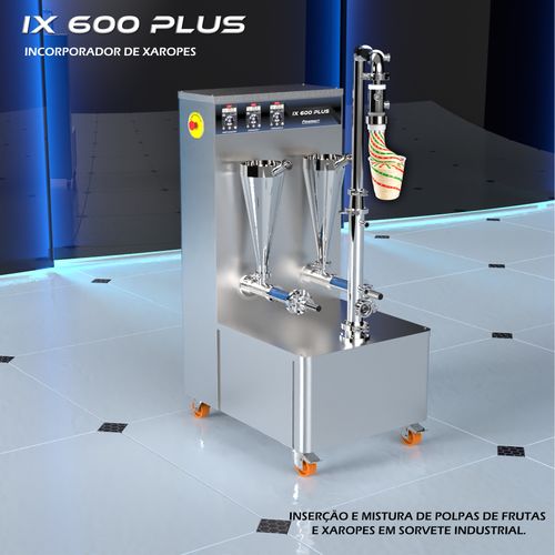 IX 600 Plus - Incorporador Duplo de Xaropes e Polpas de Frutas Para Sorvetes