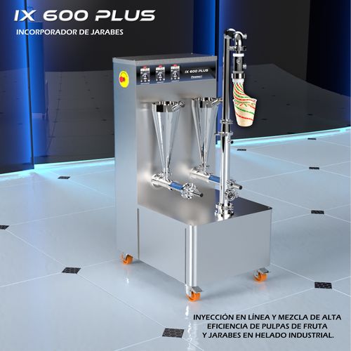 IX 600 Plus - Incorpora dos veces la pulpa de fruta y los ingredientes para helado
